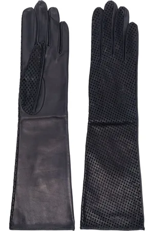 Manokhi Perforated-design leather gloves