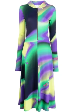 Natasha Zinko Gradient printed hoodie dress