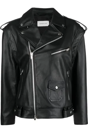 Armarium Off-centre zip leather jacket