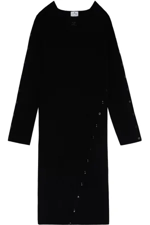 Courrèges Long-sleeve knitted midi dress