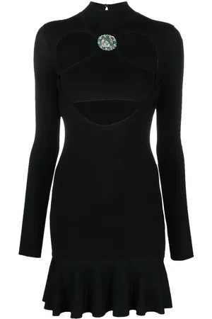 Roberto Cavalli Cut-out ruffled-hem mini dress