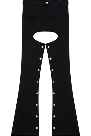 Courrèges Cut-out flared denim trousers