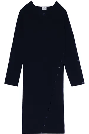 Courrèges Round-neck knitted midi dress