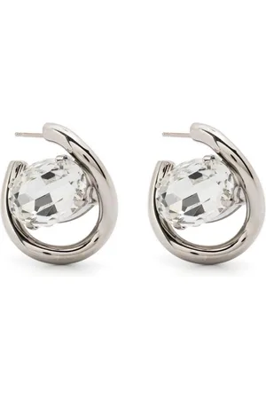 Marni Twisted rhinestone-embellished hoop earrings