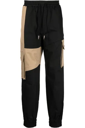 Feng Chen Wang Colour-block panelled drawstring trousers