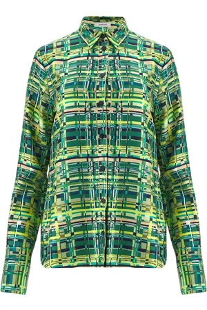 Salvatore Ferragamo Long-sleeved checkered silk shirt