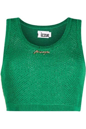 Izzue Logo-plaque knitted top