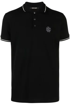 Roberto Cavalli Mirror Snake-embroidered polo shirt