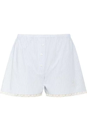 Miu Miu Ženy Nohavičkové - Stripe-pattern poplin boxer shorts
