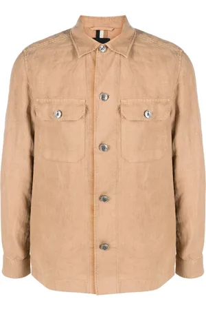 HUGO BOSS Long-sleeved linen overshirt
