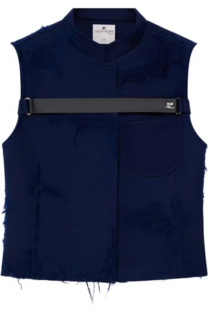 Courrèges Distressed-effect strap-detailed jacket