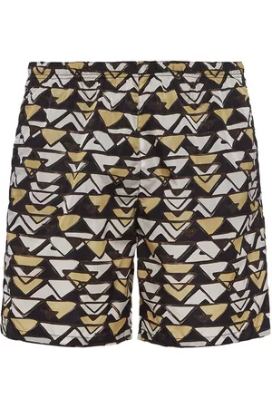 Prada Muži Šortky - Triangle-print swim shorts