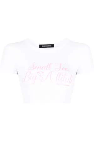 Ground Zero Slogan-print cotton cropped T-shirt