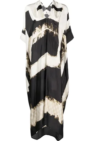 MASNADA V-neck short-sleeve long dress