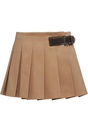 Prada Pleated gabardine miniskirt