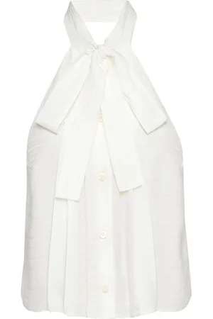 Prada Crepe-de-chine tie-neck top