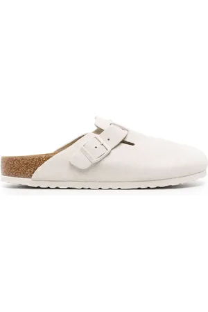 Birkenstock Boston round-neck leather slippers