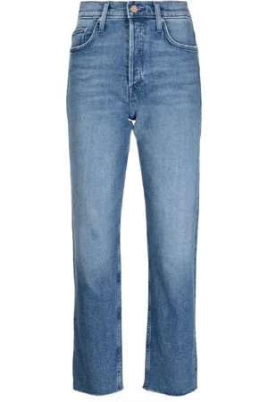 Mother Tomcat stonewashed cropped jeans