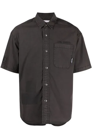 Izzue Embroidered-logo short-sleeve denim shirt