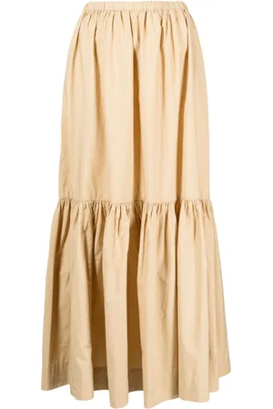 Ganni Flounce tiered organic cotton skirt