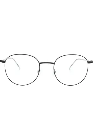 HUGO BOSS Logo-engraved round-frame glasses