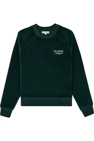Sporty & Rich Logo-embroidered velour sweatshirt