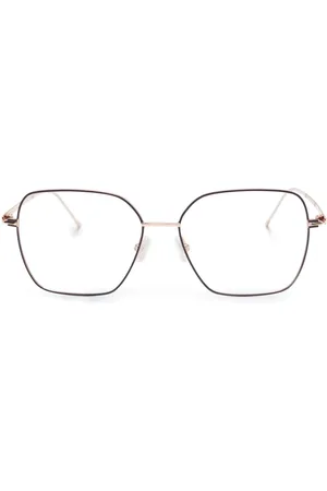 HUGO BOSS Square-frame stainless-steel glasses