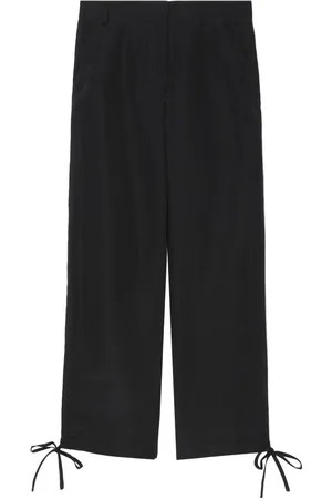 Msgm Drawstring-cuffs linen-blend trousers