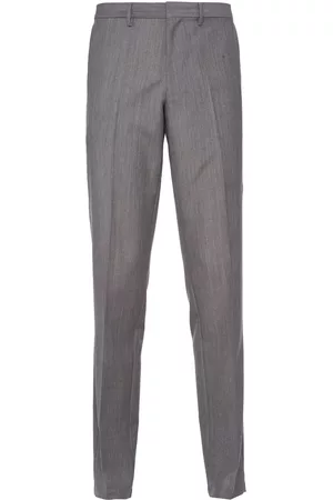 Prada Muži Společenské - Triangle-logo mohair tailored trousers