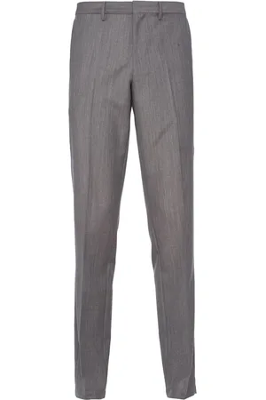 Prada Triangle-logo mohair-wool trousers