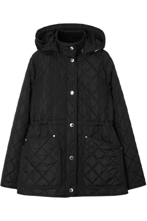 Burberry Detachable-hood diamond-quilted jacket