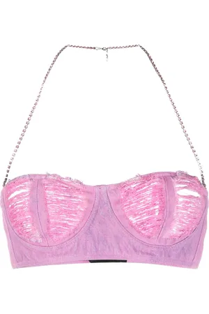 GCDS Ribbed denim bra