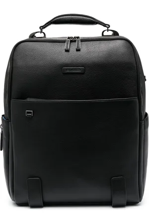 Piquadro Logo-patch leather backpack