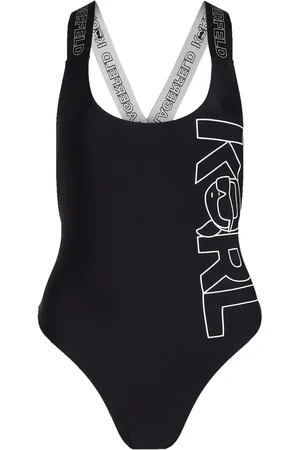 Karl Lagerfeld Ikon logo-print swimsuit