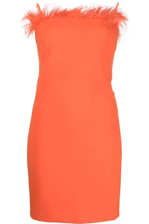 Patrizia Pepe Feather-trim strapless mini dress