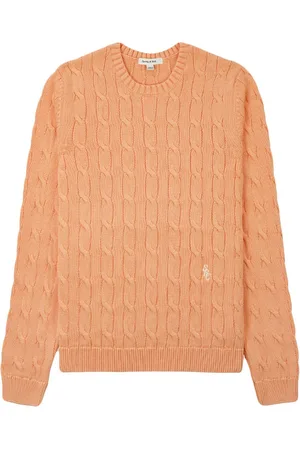Sporty & Rich Logo-embroidered cable-knit jumper