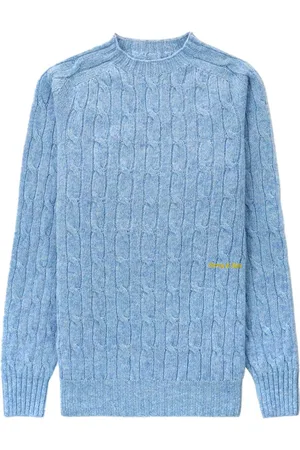 Sporty & Rich Logo-embroidered cable-knit jumper