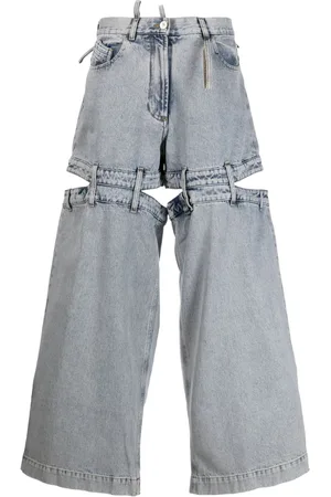 The Attico Ashton cut-out wide-leg jeans