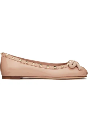 VALENTINO GARAVANI Rockstud patent-leather ballerina shoes