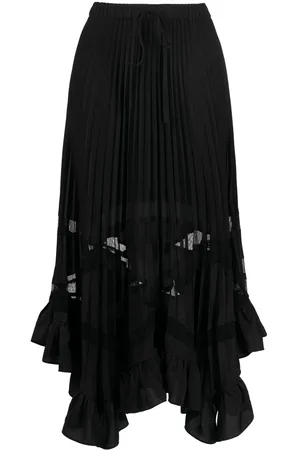 Claudie Pierlot Asymmetric hem pleated skirt