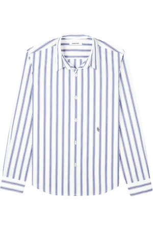Sporty & Rich Logo-embroidered striped shirt