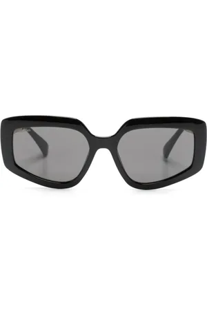 Max Mara Engraved-logo square-frame sunglasses