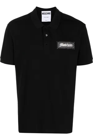 Moschino Logo-patch short-sleeve cotton polo shirt