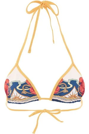 La DoubleJ Tropical-print bikini top