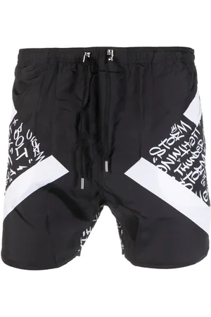 Neil Barrett Calligraphy-print drawstring swim shorts