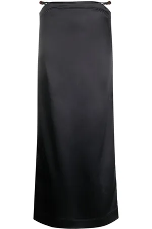 Ganni Bead-detailing satin maxi skirt