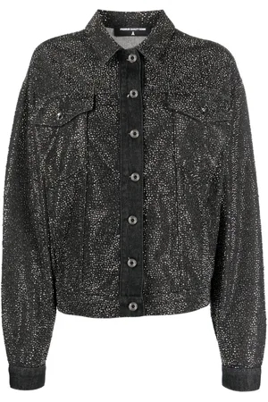 Patrizia Pepe Crystal-embellished denim jacket