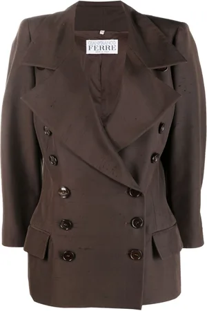 Gianfranco Ferré 1990s wide-lapel double-breasted silk jacket