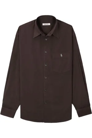 Sporty & Rich Embroidered-logo cotton shirt