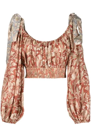 ZIMMERMANN Chintz floral-print silk crop top